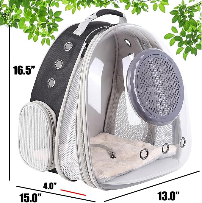 Cat Backpack Carrier, Space Capsule Astronaut Clear Bubble Front Extension to Carry Transport Cat Small Puppy Bunny, 20 Pounds Cat Bookbag