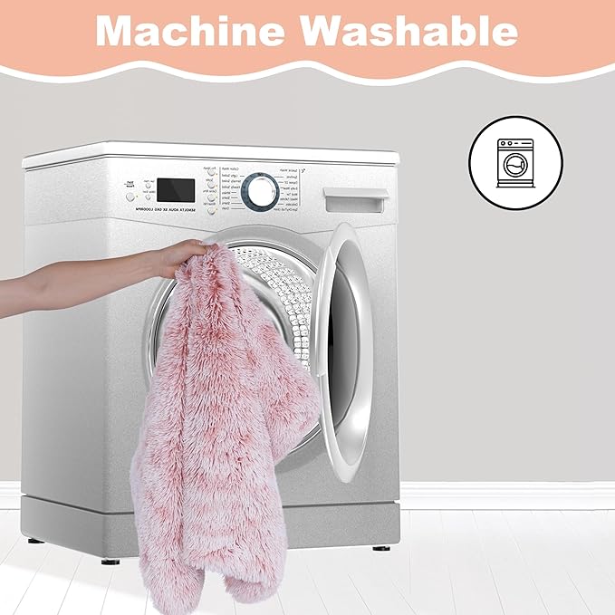 Bedfolks Waterproof Dog Crate Bed with Removable Washable Cover, Plush Faux Fur Pad, Extra Large, Fluffy Kennel Bed, 41"x27", Pink