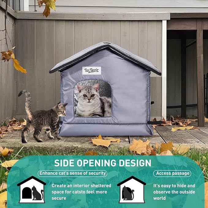 Weatherproof & Insulated Outdoor Cat House - Seamless Base Stays Dry,Easy Assembly, Warm Shelter for Community/Outdoor Cats(S-2PC)