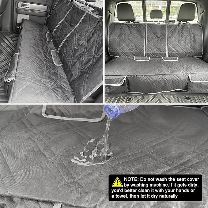 sportuli Dog Car Seat Cover Replce for Ford Maverick/Hyundai Santa Cruz, 600D Oxford Cloth Heavy Duty Waterproof Non Slip Pet Truck Back Bench Seat Cover