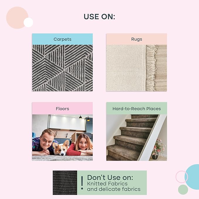 Uproot Cleaner Xtra Pet Hair Removal Tool: Reusable Carpet Rake with Telescopic 60" Handle - As Powerful as Uproot Cleaner Pro Pet Hair Remover, but Made for Carpets, Curtains - Don't Bend Don't Kneel