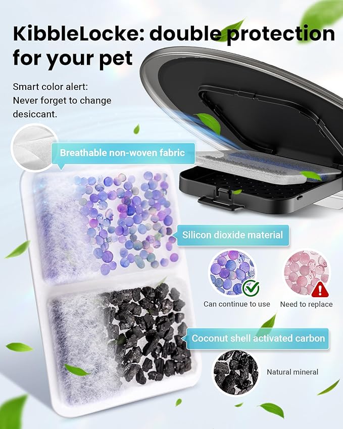 Automatic Cat Feeder for 3 Cats, 6L/25 Cups Smart WiFi Pet Feeder, Strong Anti-Jam System, Dual-Effect Desiccant Cat Food Dispenser, with 10S Voice Recorder for Cats and Small Dog(Black)