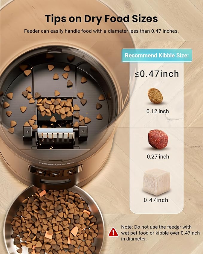 Automatic Cat Feeder for 3 Cats, 6L/25 Cup Cat Food Dispenser with Strong Anti-Jam System, Dual-Effect Desiccant, Smart WiFi App Control Pet Feeder, Automatic Dog Feeder, Gifts for Christmas