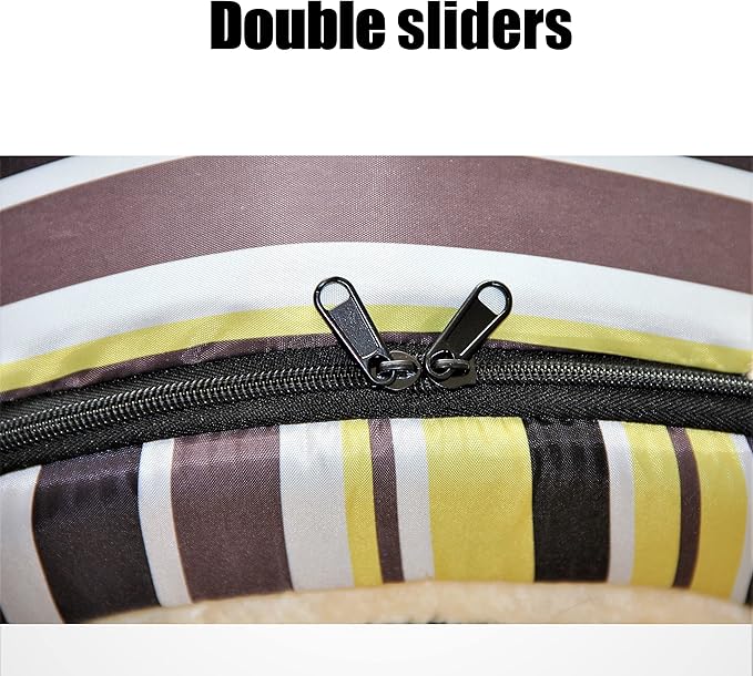 Dog Bed or Cat Bed,2 Ways to Use,Indoor Pet House with Fluffy Mat,Removable and Washable Cover,Splash-Proof House and Non-Slip Bottom,for Medium Dogs and Cats(L Vertical Stripes)