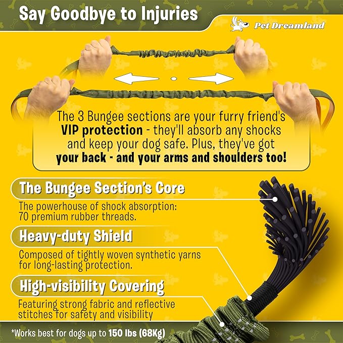 Pet Dreamland Exquisite Hands Free Double Leash for Two Dogs No Tangle. Premium Quality & Versatile Running Your Two Large Dogs. You Will Absolutely Love This Amazing Dual Dog Leash (Black & Red)