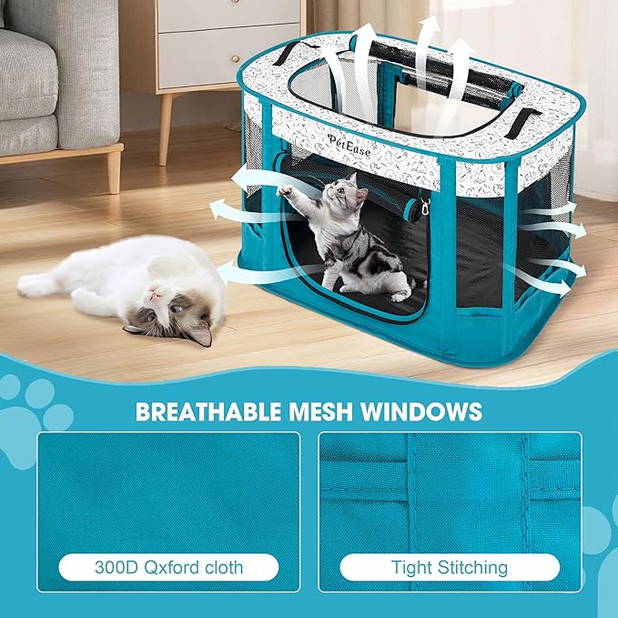 Portable Cat Playpen Dog Crate, Foldable Pet Cage for Rabbit Puppy Hamster, Indoor/Outdoor Cats Enclosure Cages Tent